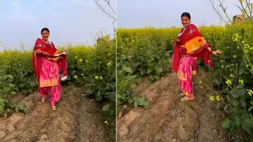 वायरल वीडियो: सरसों के खेत में खड़े होकर डांस किया सपना चौधरी ने, कातिलाना अंदाज ने जीता दिल