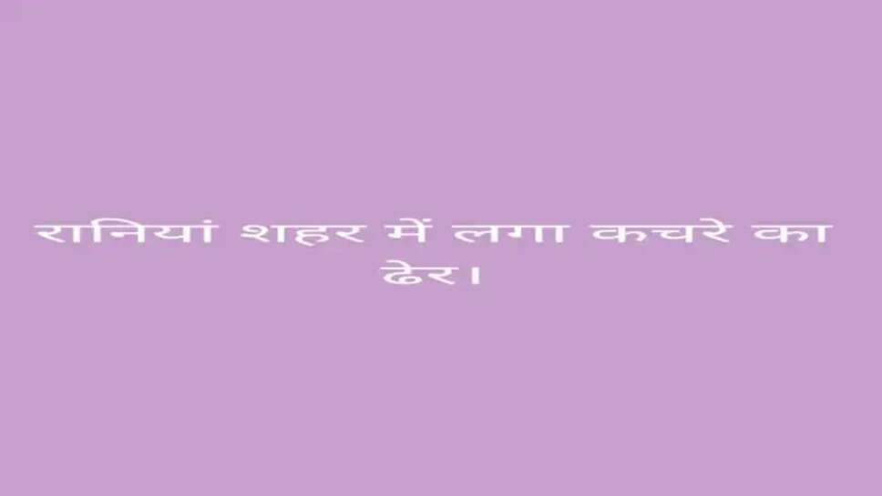 रानिया न्यूज़ सिरसा : एक सप्ताह पहले कचरा उठाने का टेंडर खत्म शहर में लगे कचरे के ढेर।