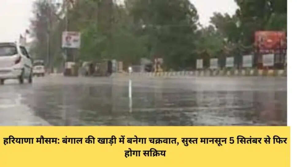 हरियाणा मौसम: बंगाल की खाड़ी में बनेगा चक्रवात, सुस्त मानसून 5 सितंबर से फिर होगा सक्रिय
