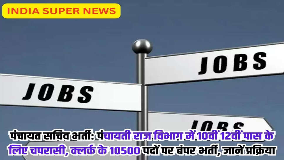 पंचायत सचिव भर्ती: पंचायती राज विभाग में 10वीं 12वीं पास के लिए चपरासी, क्लर्क के 10500 पदों पर बंपर भर्ती, जानें प्रक्रिया