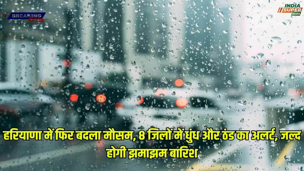 Haryana Weather Update Today:हरियाणा में फिर बदला मौसम, 8 जिलों में धुंध और ठंड का अलर्ट, जल्द होगी झमाझम बारिश