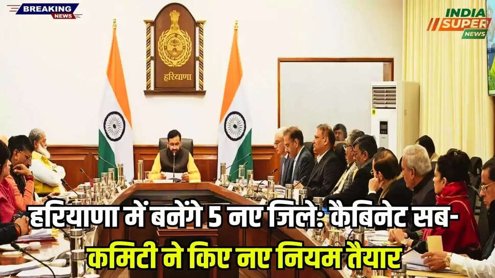 New Districts In Haryana: हरियाणा में बनेंगे 5 नए जिले: कैबिनेट सब-कमिटी ने किए नए नियम तैयार