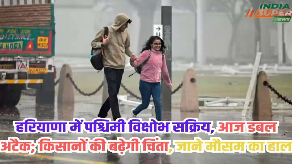 हरियाणा में पश्चिमी विक्षोभ सक्रिय, आज डबल अटैक; किसानों की बढ़ेगी चिंता, जाने मौसम का हाल 