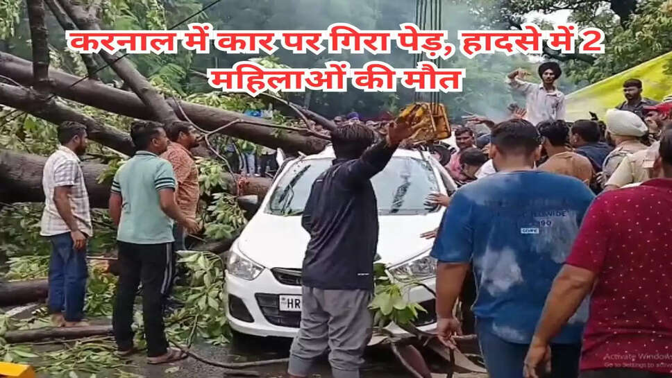 दर्दनाक सड़क हादसा: करनाल में कार पर गिरा पेड़, हादसे में 2 महिलाओं की मौत