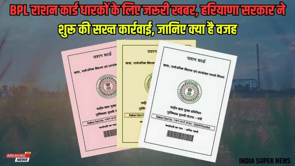 BPL Ration Card: BPL राशन कार्ड धारकों के लिए जरूरी खबर, हरियाणा सरकार ने शुरू की सख्त कार्रवाई, जानिए क्या है वजह