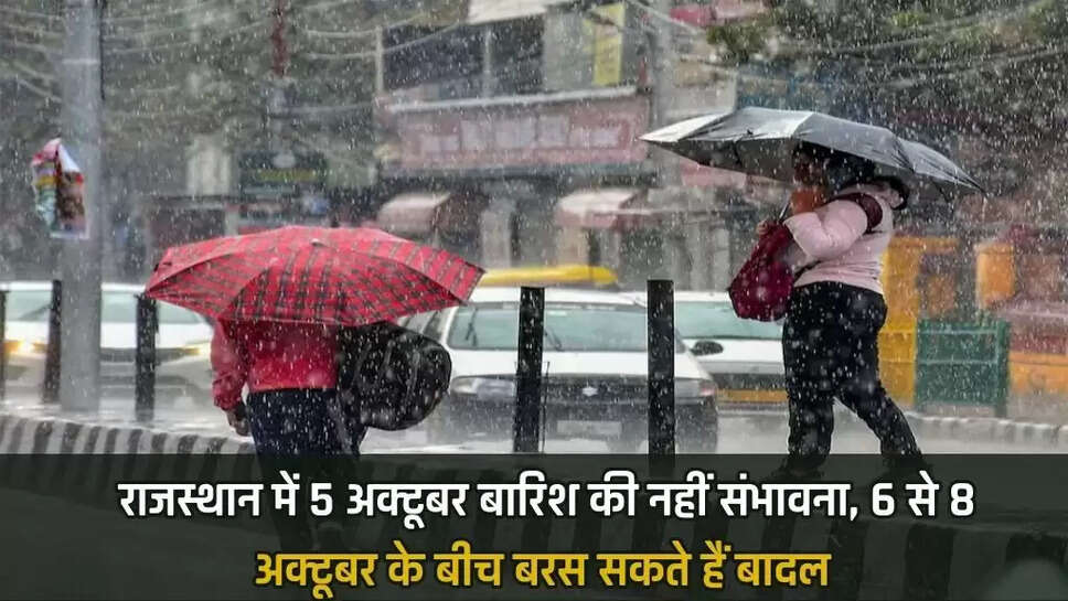 No chance of rain in Rajasthan on October 5, clouds may rain between October 6 and 8