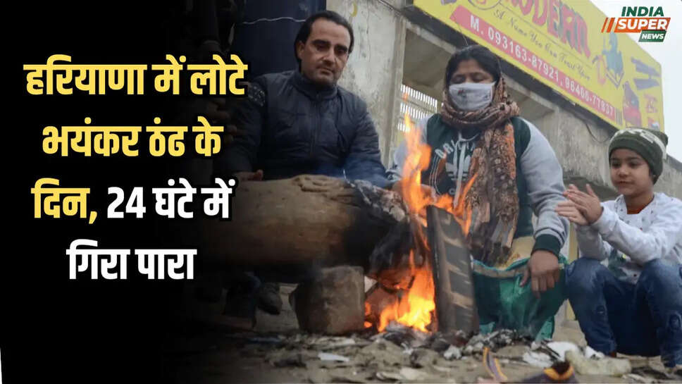  हरियाणा में लोटे भयंकर ठंढ के दिन, 24 घंटे में गिरा पारा