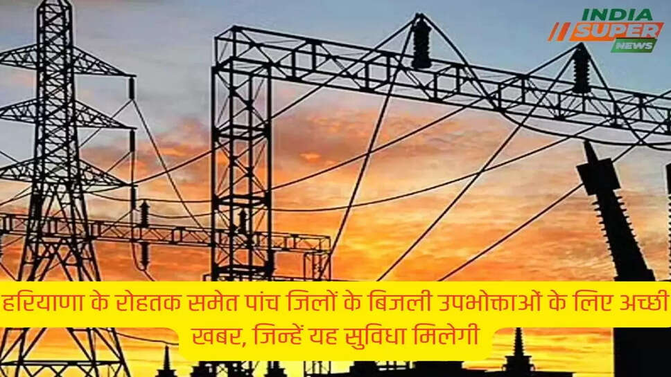 हरियाणा के रोहतक समेत पांच जिलों के बिजली उपभोक्ताओं के लिए अच्छी खबर, जिन्हें यह सुविधा मिलेगी