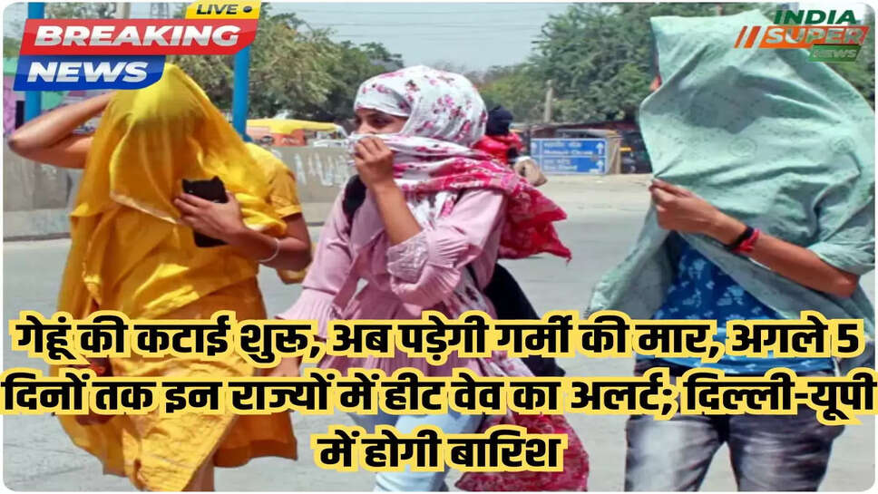 गेहूं की कटाई शुरू, अब पड़ेगी गर्मी की मार, अगले 5 दिनों तक इन राज्यों में हीट वेव का अलर्ट; दिल्ली-यूपी में होगी बारिश