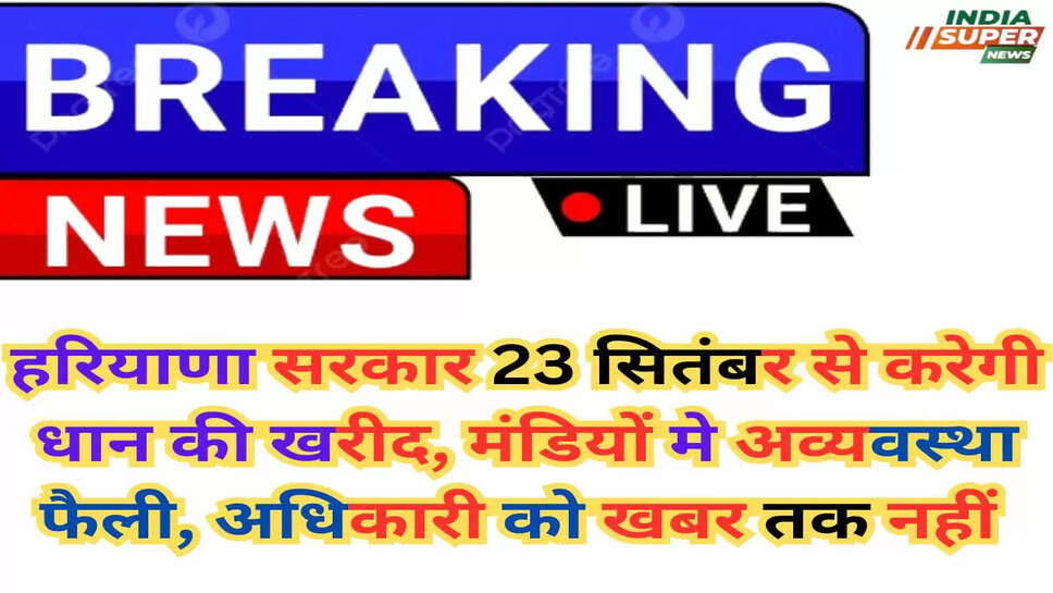 Sirsa News: हरियाणा सरकार 23 सितंबर से करेगी धान की खरीद, मंडियों मे अव्यवस्था फैली, अधिकारी को खबर तक नहीं 
