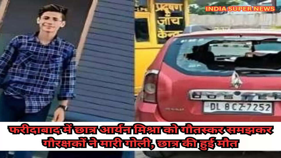 फरीदाबाद में छात्र आर्यन मिश्रा को गौतस्कर समझकर गौरक्षकों ने मारी गोली, छात्र की हुई मौत