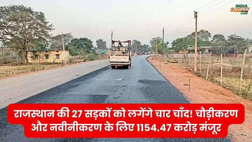 राजस्थान की 27 सड़कों को लगेंगे चार चाँद! चौड़ीकरण और नवीनीकरण के लिए 1154.47 करोड़ मंजूर