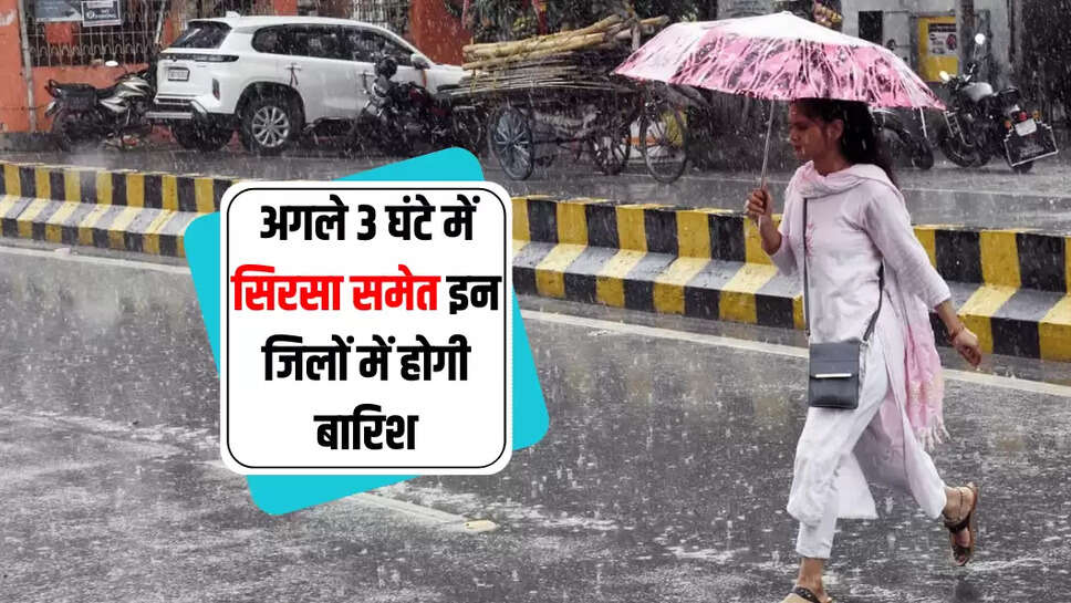 अगले 3 घंटे में सिरसा समेत इन जिलों में होगी बारिश