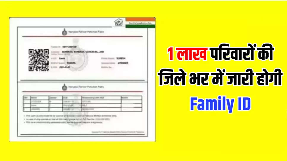 1 लाख परिवारों की जिले भर में जारी होगी Family ID