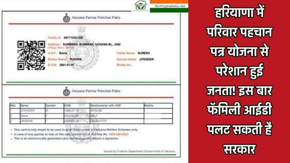 Haryana Family ID New Update: