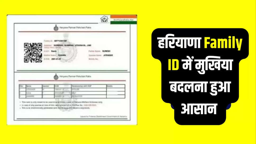 Haryana Family Id Change