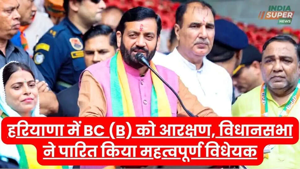 हरियाणा में BC (B) को आरक्षण, विधानसभा ने पारित किया महत्वपूर्ण विधेयक